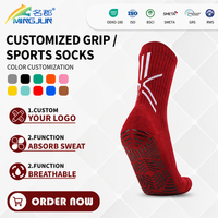 Chaussettes de football antidérapantes pour jeunes hommes, à séchage rapide, respirantes, écologiques, rayées, 100% polyester, chaussettes de sport très vendues
