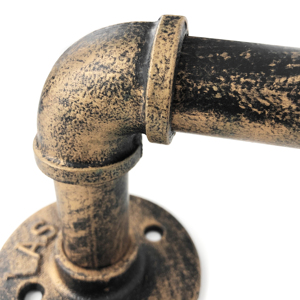 Supporti per Mensole in Tubo Metallico Stile Industriale, Finitura Oro Antico, Montaggio a Parete - Product Image 4