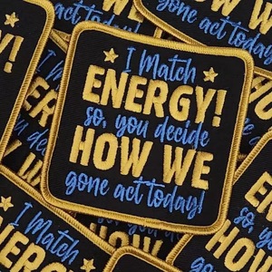 Vendita all'ingrosso frase incoraggiante patch ricamate per tessuto con ferro su supporto per i vestiti - Product Image 4