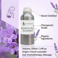 Huile essentielle de lavande en vrac, vente en gros, 100% pure, naturelle, de qualité thérapeutique, pour les soins de la peau et les massages, en bouteille d'aluminium