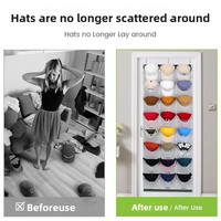 Organizador Colgante para Puerta con 24 Bolsillos, Bolsa de Almacenamiento Transparente de PVC para Montar en la Pared, para Colección de Gorras de Béisbol