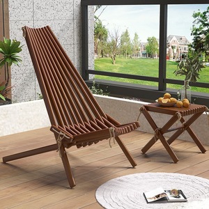 Chaise de jardin et d'extérieur en <span class=keywords><strong>bois</strong></span> massif de style nordique Luban 2026, créative, avec dossier, <span class=keywords><strong>pour</strong></span> la détente - Product Image 4