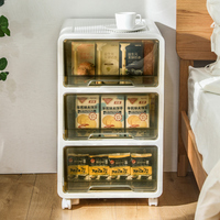 Chine Mini boîte de rangement en plastique de pièces de type tiroir à 3 couches avec roues