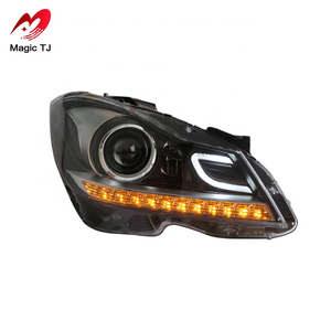 2011-2014 <span class=keywords><strong>Mercedes</strong></span> <span class=keywords><strong>C180</strong></span> C200 C260 <span class=keywords><strong>W204</strong></span> fari a LED aggiornamento 6000k DRL obiettivo del proiettore montaggio LED modificato - Product Image 4