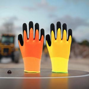 Gants d'hiver chauds et coupe-vent, personnalisables, en gros, directement de l'usine, avec double doublure en polyester et revêtement de sécurité en latex double. - Product Image 5