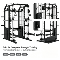 Machine de musculation multifonctionnelle Smith Machine Power Cage avec Lat Pulldown et Cable Crossover pour la musculation et le bodybuilding