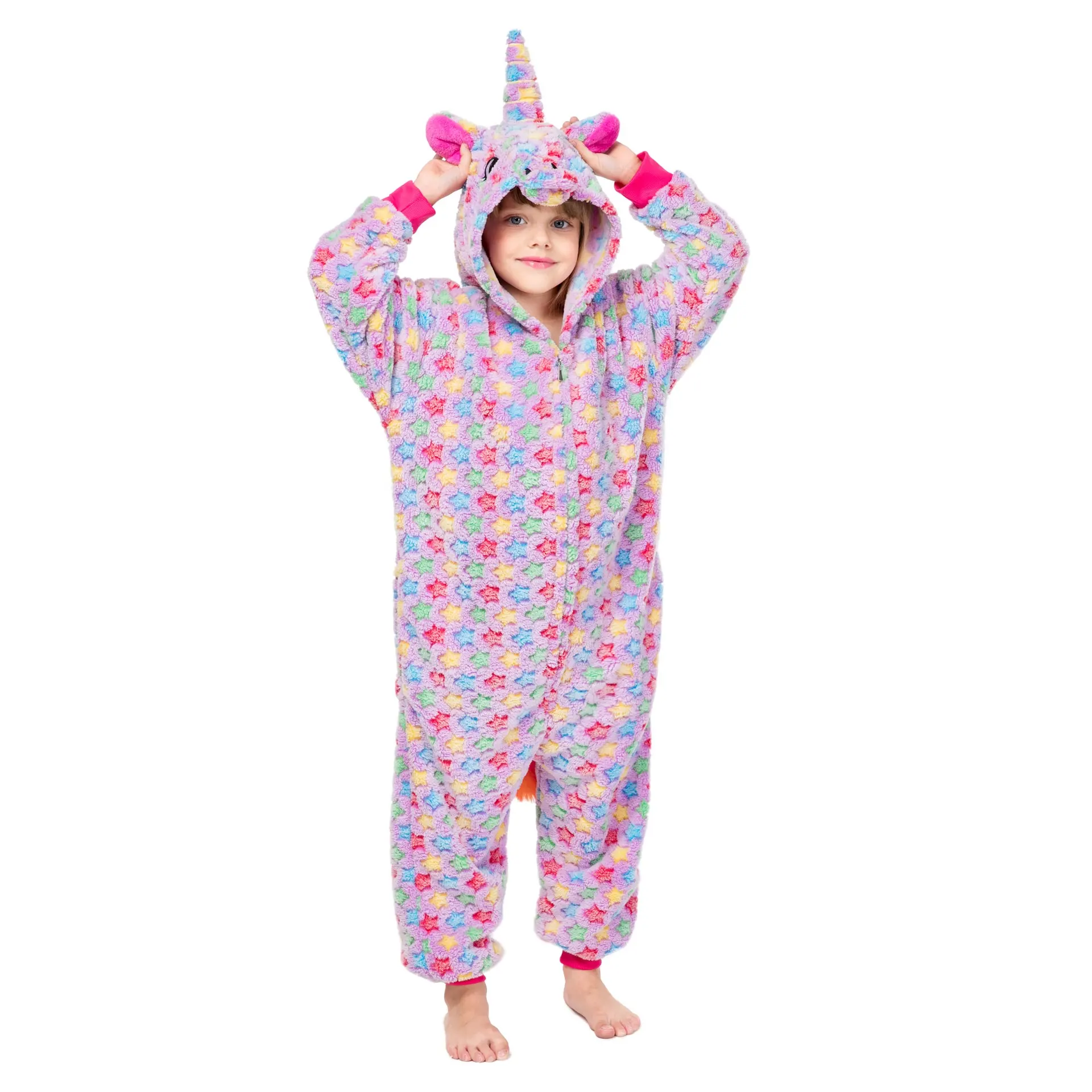 Kinderen Eenhoorn Nachtkleding Flanel Homewear Pak Dier Pyjama Winter Nachtjapon Cartoon Hooded Kids Nachtkleding