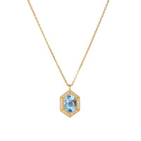 Collier minimaliste géométrique vintage en argent sterling avec topaze bleu ciel pour femme, design unique, sophistiqué, luxe abordable