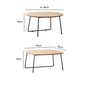 Mesa de té de café cuadrada plegable de estilo moderno de arte del hierro Base de metal con tapa de madera para muebles de comedor y sala de estar en venta - Product Image 6