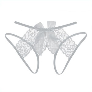 String sexy insérable, entrejambe ouvert, grande taille, dentelle, lingerie passionnée, sexy avec nœud papillon - Product Image 5