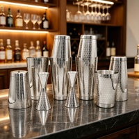 Ensemble de shaker à cocktails Boston en acier inoxydable 304 texturé nid d'abeille de qualité supérieure, kit complet d'accessoires de barman professionnels, outils de bar