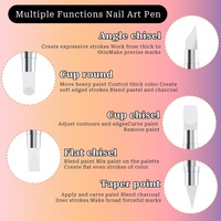 Stylo à strass en silicone ultra-doux pour nail art, double tête, pour la manucure et le design NAB014B