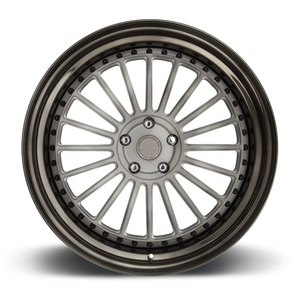 High Strength Deep Dish Multi Spoke Three Piece Forged Alloy Rim With Wheel Center Cap Custom Surface Finish Passenger <b>Car</b> Wheel - Product Image 2