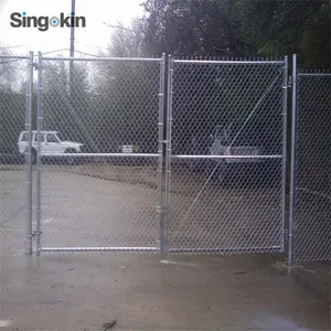 Custommade Anping Factory 11 Gauge Galvanized Double Gate Pvc Coated With Chain Link Fence