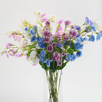Vente en gros de fleurs artificielles de pois sucrés au toucher réel, décoration de jardin hydratante pour festival de mariage, hôtel et maison de Noël
