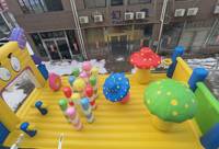 Aire de jeux gonflable extérieure sur le thème des champignons, château gonflable pour enfants à vendre