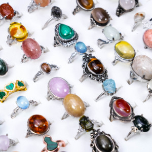 宝石用宝石用宝石ナチュラルクリスタルローズクォーツモスアゲートアクアマリンムーンストーンジュエリーリングバレンタインギフト - Product Image 5