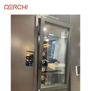 DERCHI champagne thermal break inswing two way opening tilt and turn aluminum windows for house