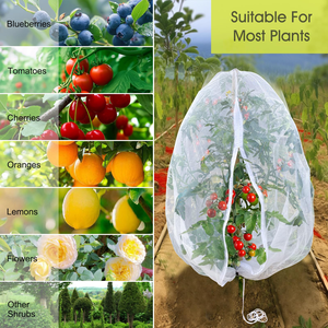 Filet de protection contre <span class=keywords><strong>les</strong></span> oiseaux et <span class=keywords><strong>les</strong></span> insectes pour arbres fruitiers, double fermeture éclair et cordon de serrage, filet de <span class=keywords><strong>jardin</strong></span> pour myrtilles, barrière en maille réutilisable - Product Image 1