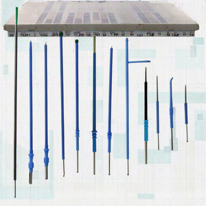 Ensemble d'instruments chirurgicaux en acier inoxydable, pointes d'électrodes, fonctionnement manuel, outils médicaux de classe I, poignée bleue, formes variées - Product Image 3