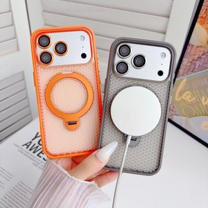 Coque de téléphone magnétique antichoc transparente avec support rotatif et dissipation thermique pour iPhone 17 Air 16 15 Pro Max - Product Image 2