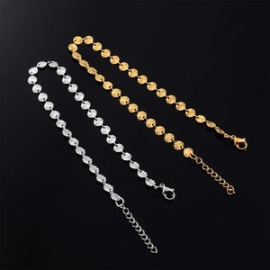 Charm Round Carving Bracelet Stainless Steel Hand <b>Bangle</b> Not Fade Foot Ankle Anklet for <b>Men</b> Women - Product Image 1