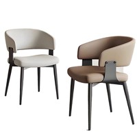 Chaise de salle à manger minimaliste de style italien avec cadre en métal et dossier rembourré pour la maison, le restaurant, l'hôtel - Meubles de maison