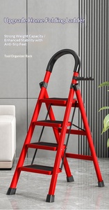 Échelle pliante de haute qualité <span class=keywords><strong>pour</strong></span> la maison, échelle pliante multifonctionnelle en acier, cadre en plastique, échelle domestique à 4 marches avec main courante - Product Image 2