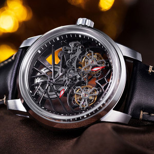 Montre squelette extravagante à double tourbillon pour homme, personnalisable avec logo, montres mécaniques à complications, marque fabricant - Product Image 2