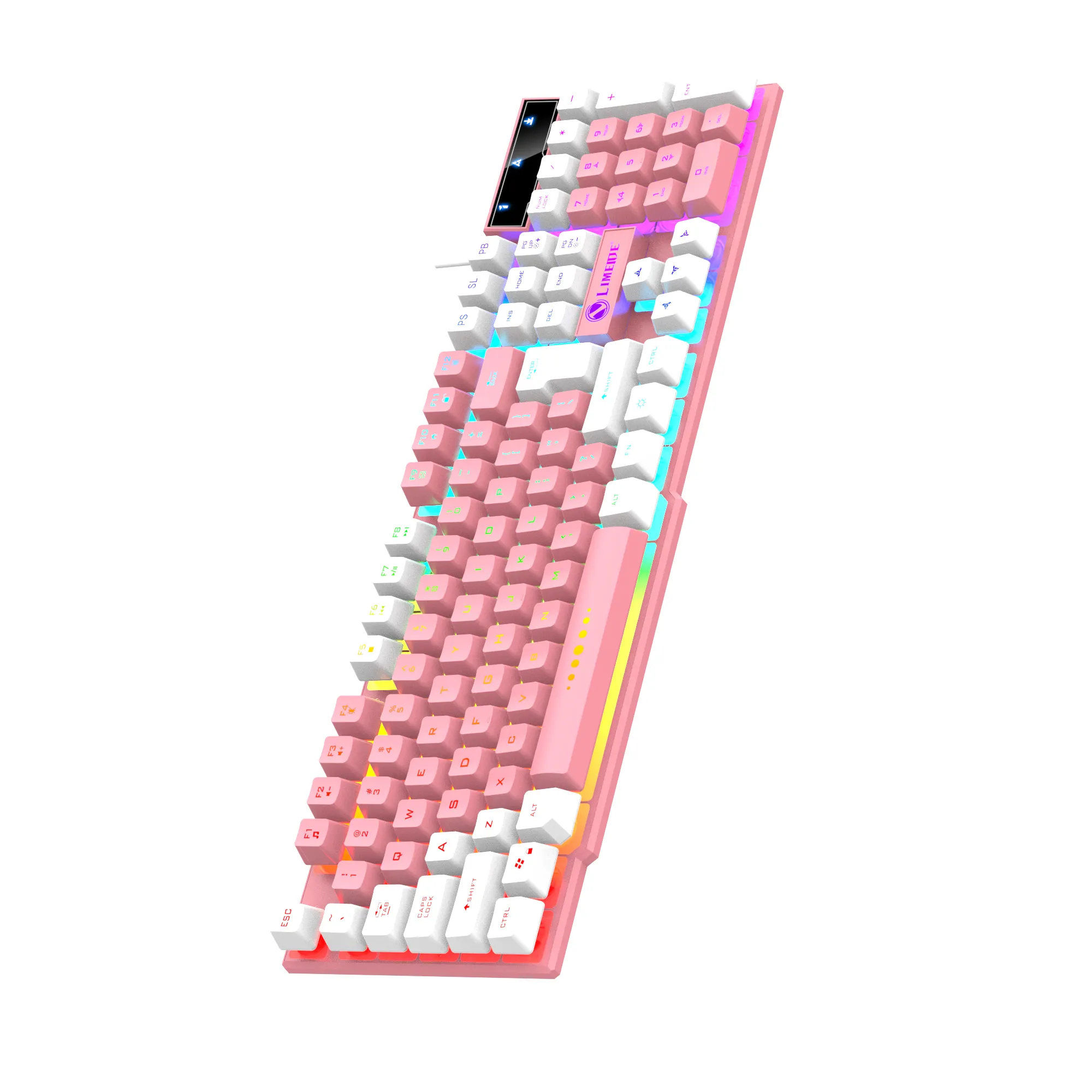 Hotselling fashionable backlit colorful wired gaming keyboard