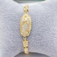 Bracelet JML religieux plaqué or 14 carats Vierge de Guadalupe catholique pour bracelet en gros Charme à la mode en laiton Pulsera Femmes Bracelet en or