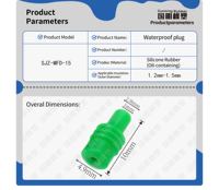 Connecteur étanche en silicone SJZ-MFD-15 vert pour câblage automobile 1,2-1,5 mm
