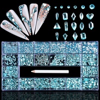 Boîte à ongles en strass pour fournisseur de décoration d'art d'ongle en cristal Kit d'art d'ongle en cristal