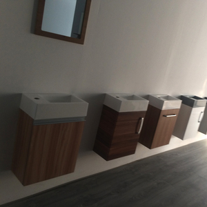 E-co Friendly Peinture MDF Salle De Bains Vantiy Carton Résine Housen Bagno Carré Moderne 16 pouces Petite Vanité Unité Blanc - Product Image 3