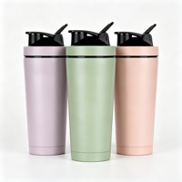 Bouteille shaker de sport et fitness pour le cyclisme, 500 ml/750 ml, double paroi en acier inoxydable, isolée, série Noël, sans BPA