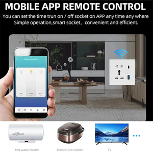 <span class=keywords><strong>Prise</strong></span> intelligente <span class=keywords><strong>USB</strong></span>-<span class=keywords><strong>C</strong></span> compatible <span class=keywords><strong>Apple</strong></span> HomeKit, <span class=keywords><strong>prise</strong></span> murale à connexion directe, 2 sorties 16A à charge rapide, contrôle à distance via application, en plastique - Product Image 6