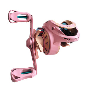 JLB Baitcasting Reel Pink Water Droplet Metal Line Long Casting For Girls Fishing Reel - Product Image 3