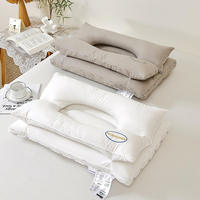 Oreiller de massage par traction pour la colonne cervicale avec tissu confortable et protection des oreilles pour adultes dormant sur le côté