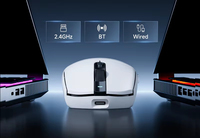 Ratón para Juegos MCHOSE G3 de Tres Modos, Sensor PAW3311, Programable, Ambidiestro, Portátil, Recargable, Cableado/BT/Inalámbrico 2.4G, para Oficina