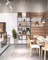 Meuble de magasin de beignets en bois sur mesure |   Comptoir de bar à café moderne et mobilier de café pour l'aménagement de magasins