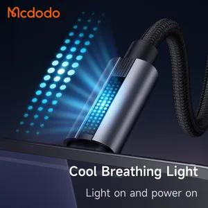 Mcdodo 574 New Arrival Blue Breathing Light Data Cable Fast Charging 100W PD E-Mark Chip PPS QC Laptop Multifunctional Braided