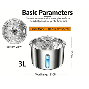 Nuova Fontana d'Acqua per Animali Domestici di Grande Capacità con Ciotola Rimovibile in Acciaio Inox, Fontana Automatica con Filtro per Cani e Gatti - Product Image 6