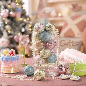 EAGLEGIFTS Ornements de Noël suspendus pour arbres de Noël pré-éclairés, Série Macaron Sucré, Boules de Noël faites à la main, Décorations de Noël, Pendentifs - Product Image 5