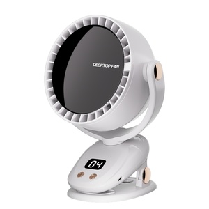 Custom Fashion USB Smart Desktop Air Cooling <b>Fan</b> Wall-Mounted Digital Control Rechargeable Clip <b>Fan</b> for Home Office - Product Image 1