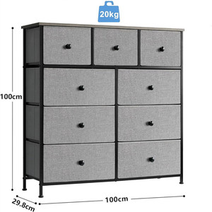 Mobili per la casa 9 cassetti armadio cassettiera in tessuto moderno unità di stoccaggio per camera da letto e soggiorno - Product Image 6