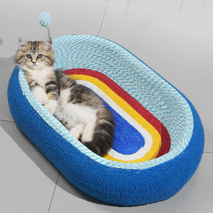 New Large Pet Grinding Paws Cat Scratch Board With Ball Toys <b>Bed</b> Starry Sky Elliptical Cat <b>Nest</b> - Product Image 1