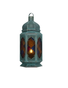 <b>Black</b> Iron Vintage Tall <b>Lantern</b> with Handmade Candle Holder for Home & Garden Decoration Durable Design - Product Image 3