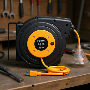 Enrollador de Cable Eléctrico Vevor de 45 Pies, 12AWG SJTOW, Cable de Extensión Retráctil Negro con Enchufe Nema - Product Image 2