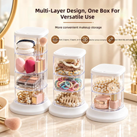 Organiseurs de maquillage rotatifs MIXWARES et boîte de rangement cosmétique multi-couches à 360 degrés pour bijoux et bureau