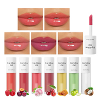Huile repulpante pour les lèvres au peptide et à la cerise, avec logo personnalisé, capuchon blanc, hydratante, fini miroir, à l'huile de jojoba, format voyage portable 3ml